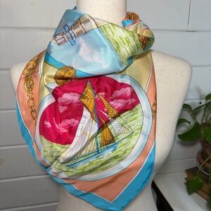 Talbots 100% Silk Nautical Scarf